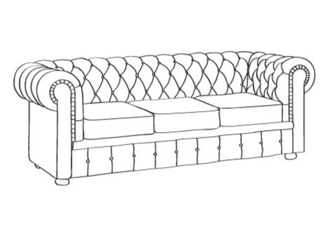 Диваны Честер 3-х местные