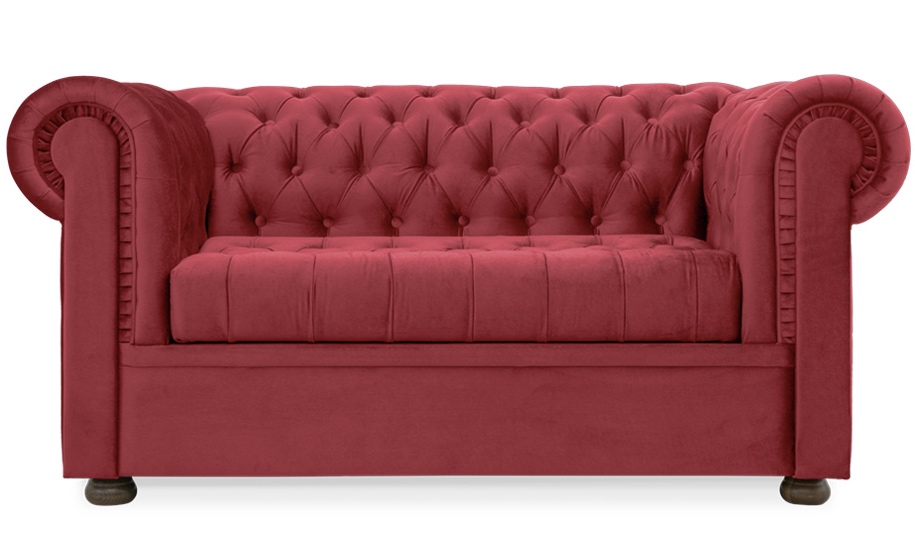 Диван Честерфилд 2-х местный Малиновый