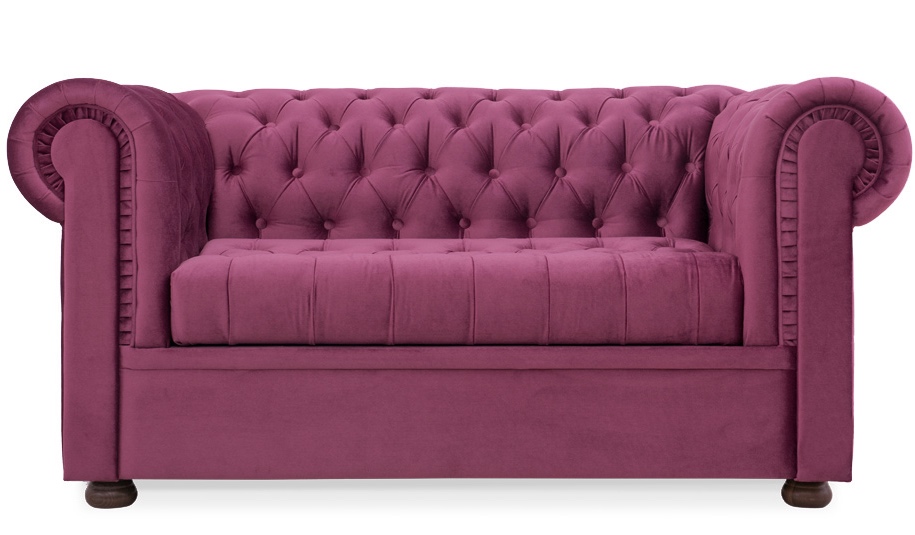 Диван Честерфилд 2-х местный Ягодный