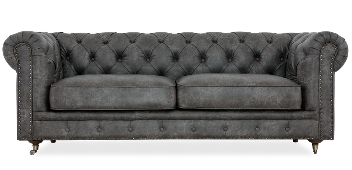 Диван Честер Классик 3-х местный Темно-серый