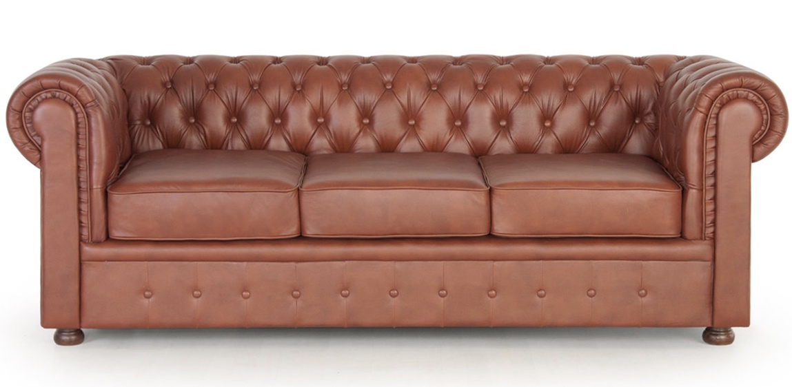 Диван Честер  3-х местный Рыжий