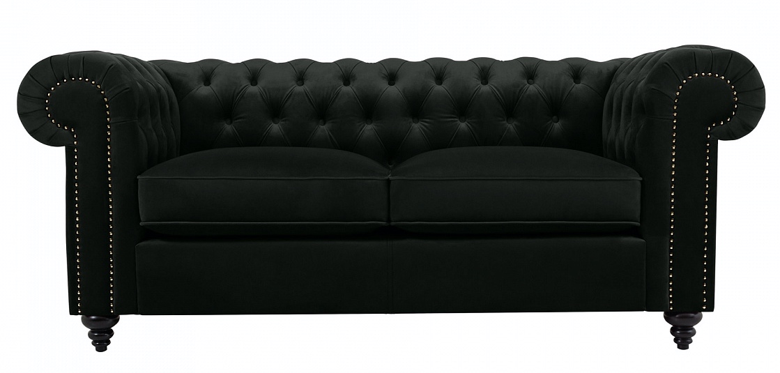 Диван Честер Классик 2-х местный Черный
