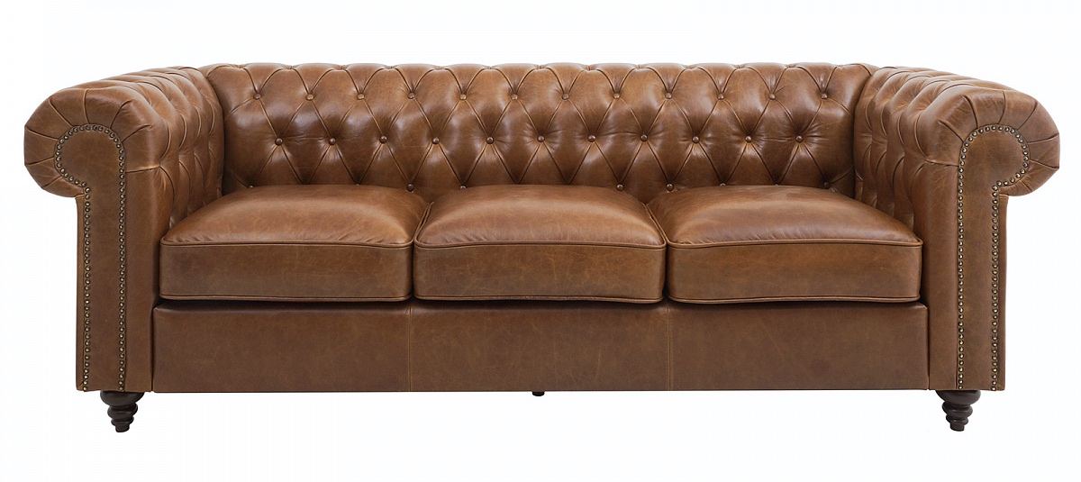 Диван Честер Классик 3-х местный Карамельный